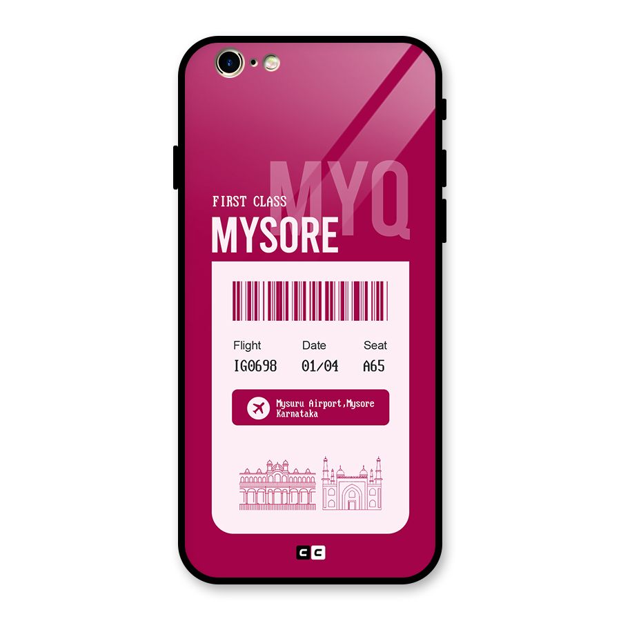 Mysore Boarding Pass Glass Back Case for iPhone 6 6S
