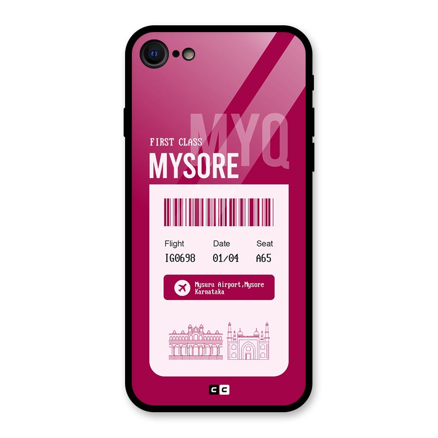 Mysore Boarding Pass Glass Back Case for iPhone 7