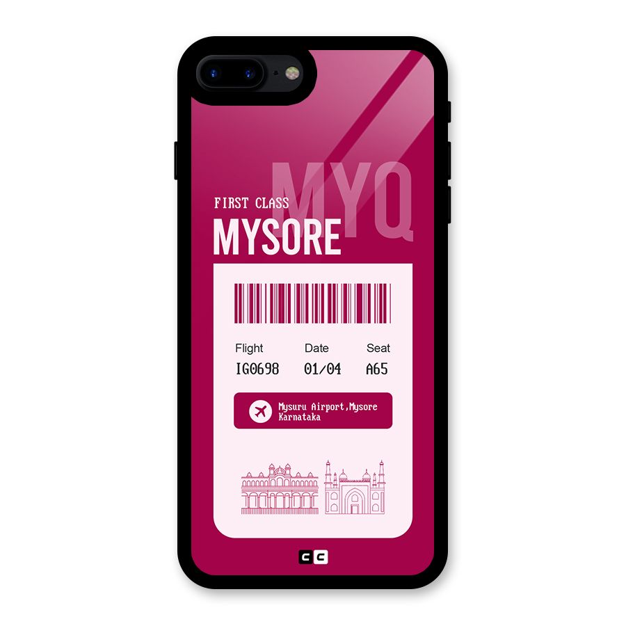 Mysore Boarding Pass Glass Back Case for iPhone 8 Plus