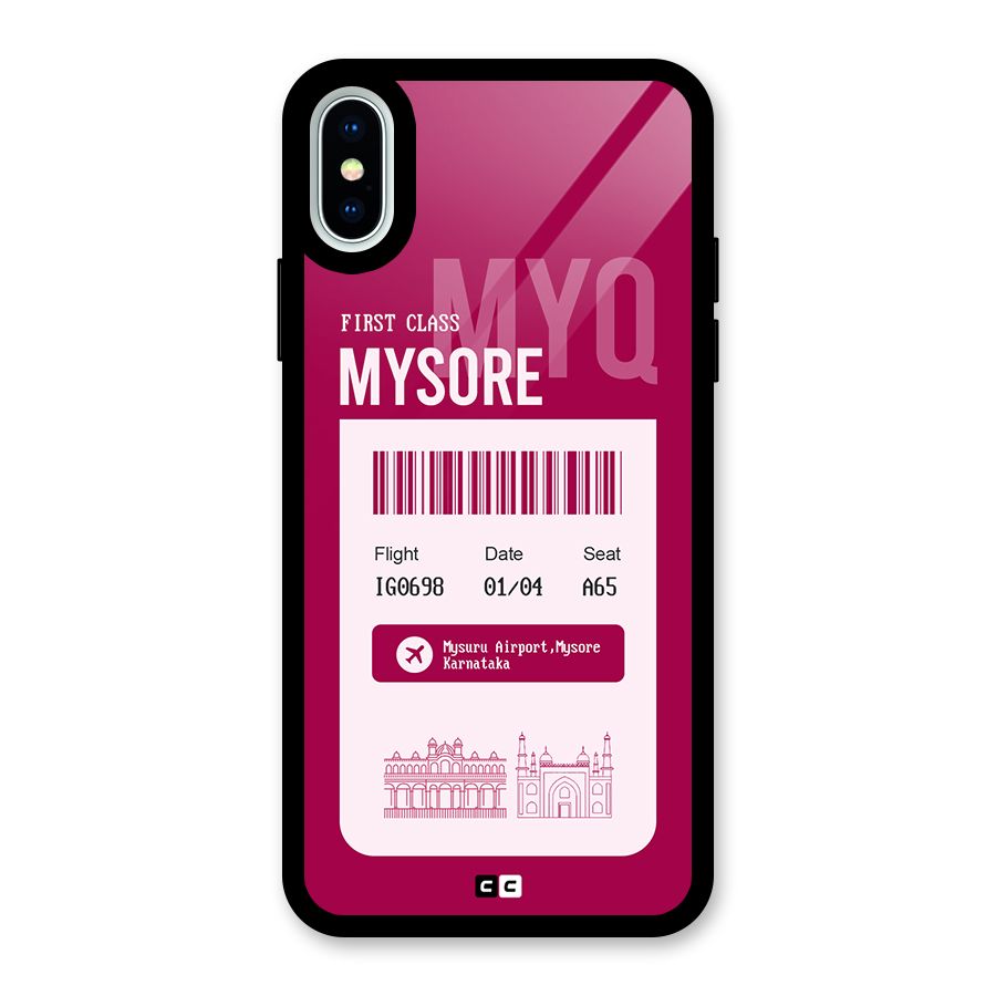 Mysore Boarding Pass Glass Back Case for iPhone X