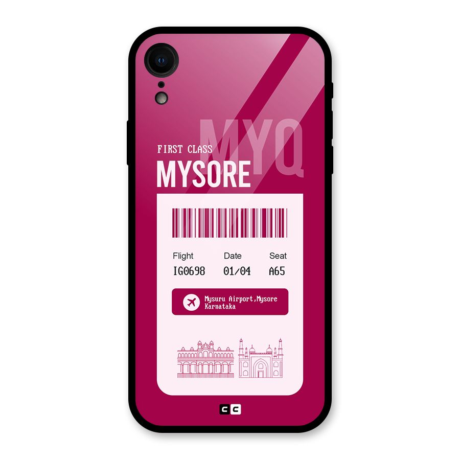 Mysore Boarding Pass Glass Back Case for iPhone XR