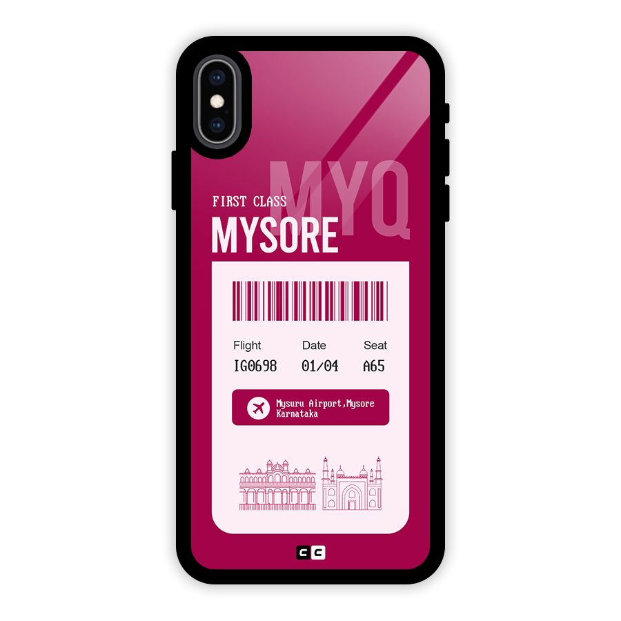 Mysore Boarding Pass Glass Back Case for iPhone XS Max