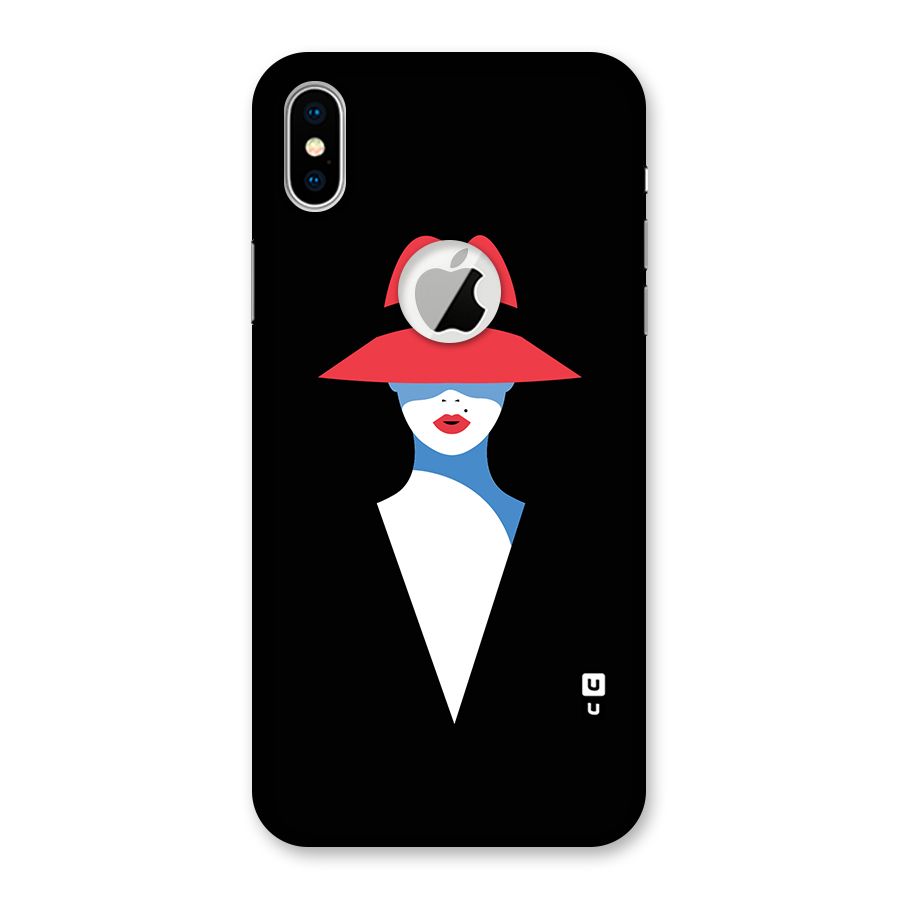 Mysterious Woman Illustration Back Case for iPhone X Logo Cut