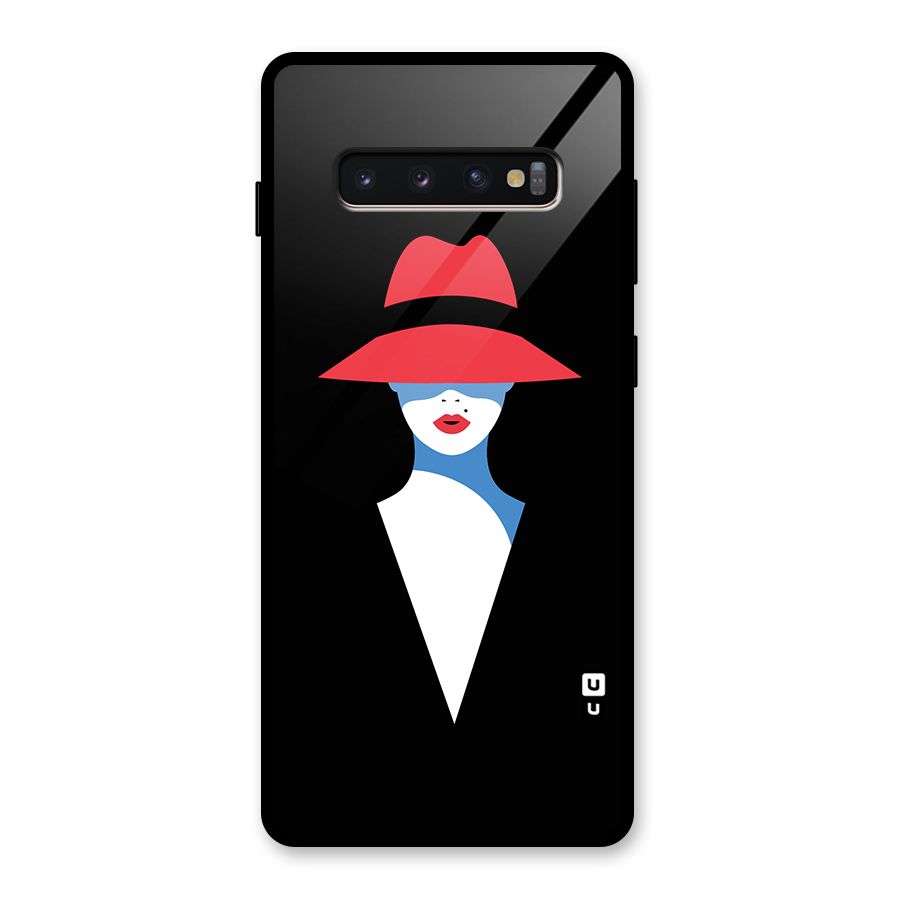 Mysterious Woman Illustration Glass Back Case for Galaxy S10 Plus