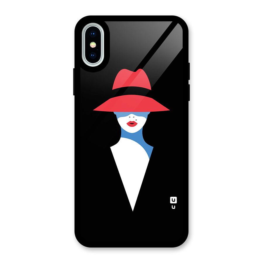 Mysterious Woman Illustration Glass Back Case for iPhone XS