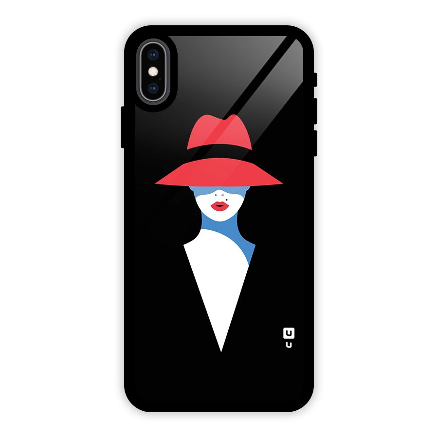 Mysterious Woman Illustration Glass Back Case for iPhone XS Max