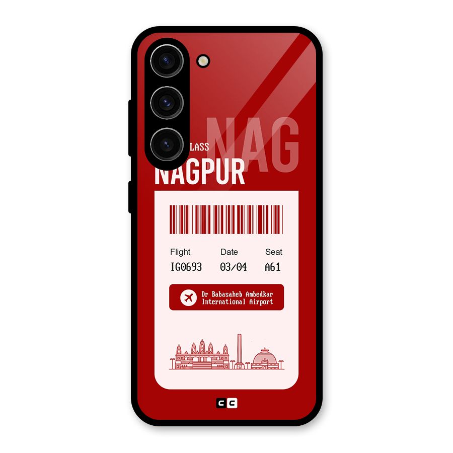 Nagpur Boarding Pass Glass Back Case for Galaxy S23