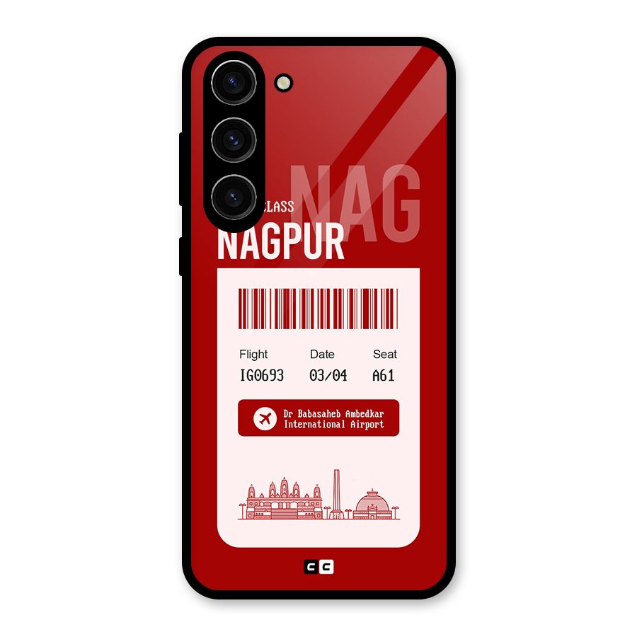 Nagpur Boarding Pass Glass Back Case for Galaxy S23 Plus