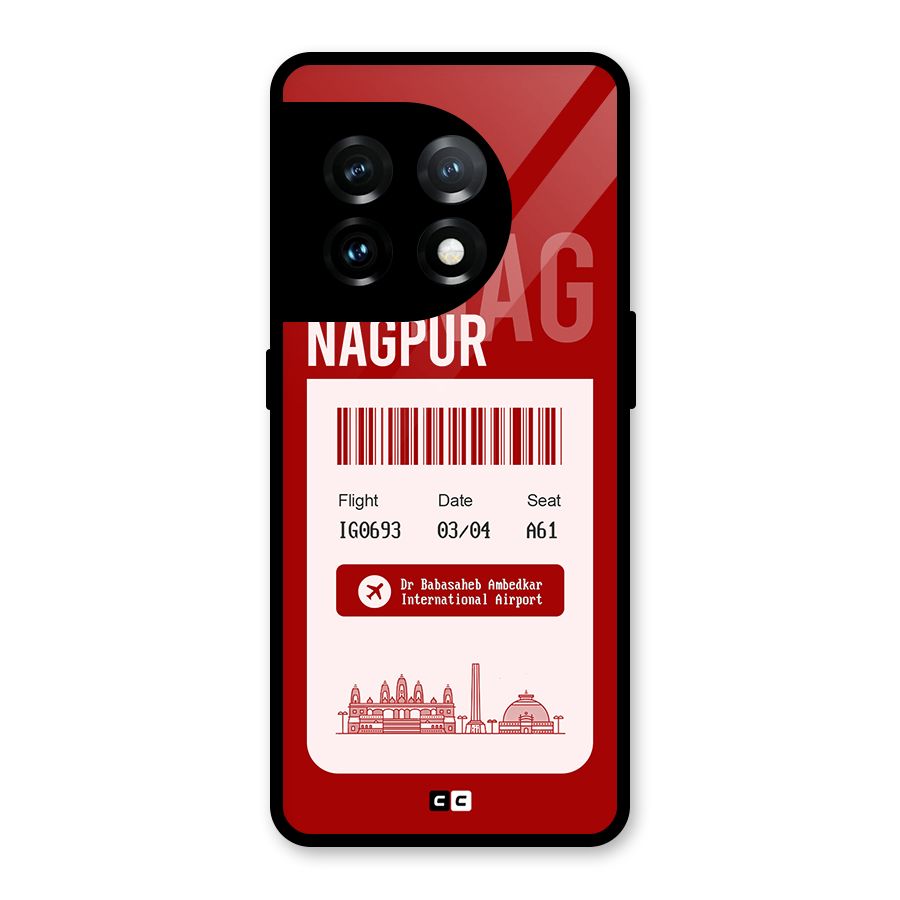 Nagpur Boarding Pass Glass Back Case for OnePlus 11
