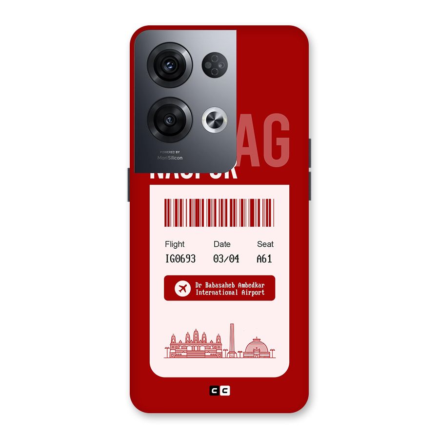 Nagpur Boarding Pass Back Case for Oppo Reno8 Pro 5G