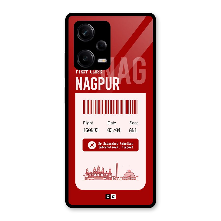 Nagpur Boarding Pass Glass Back Case for Redmi Note 12 Pro