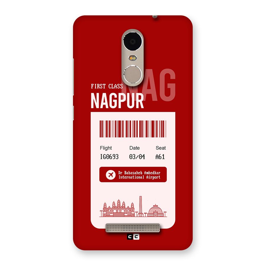 Nagpur Boarding Pass Back Case for Redmi Note 3