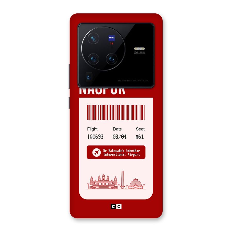 Nagpur Boarding Pass Back Case for Vivo X80 Pro