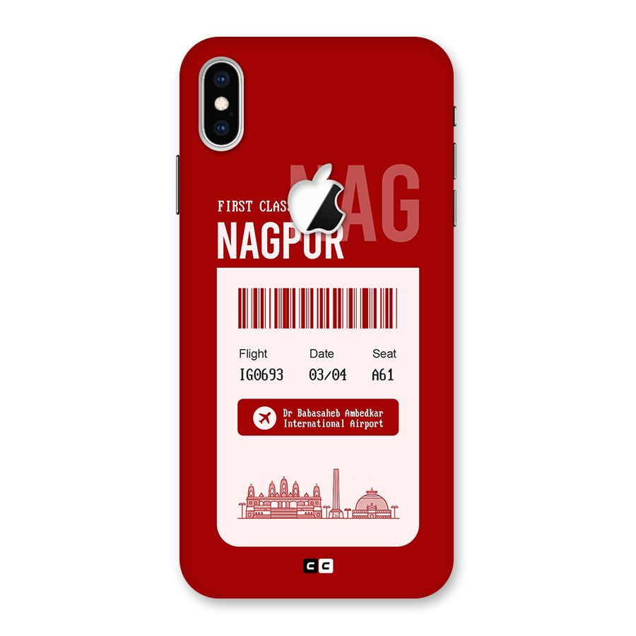 Nagpur Boarding Pass Back Case for iPhone XS Max Apple Cut
