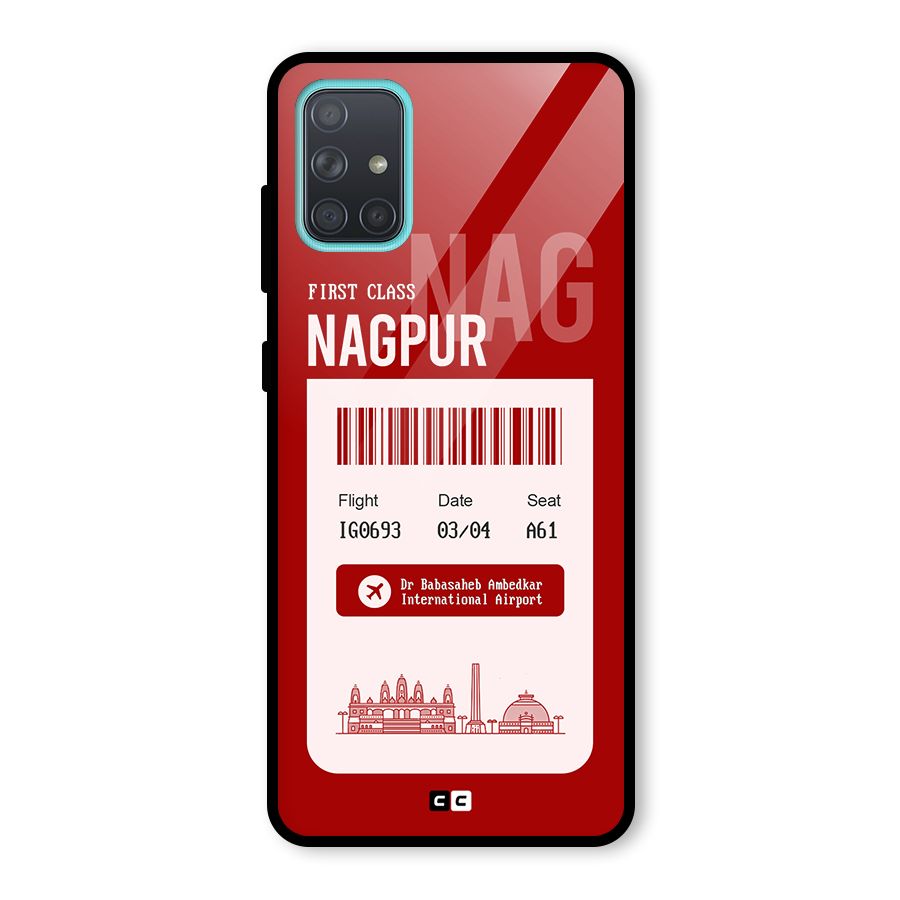 Nagpur Boarding Pass Glass Back Case for Galaxy A71