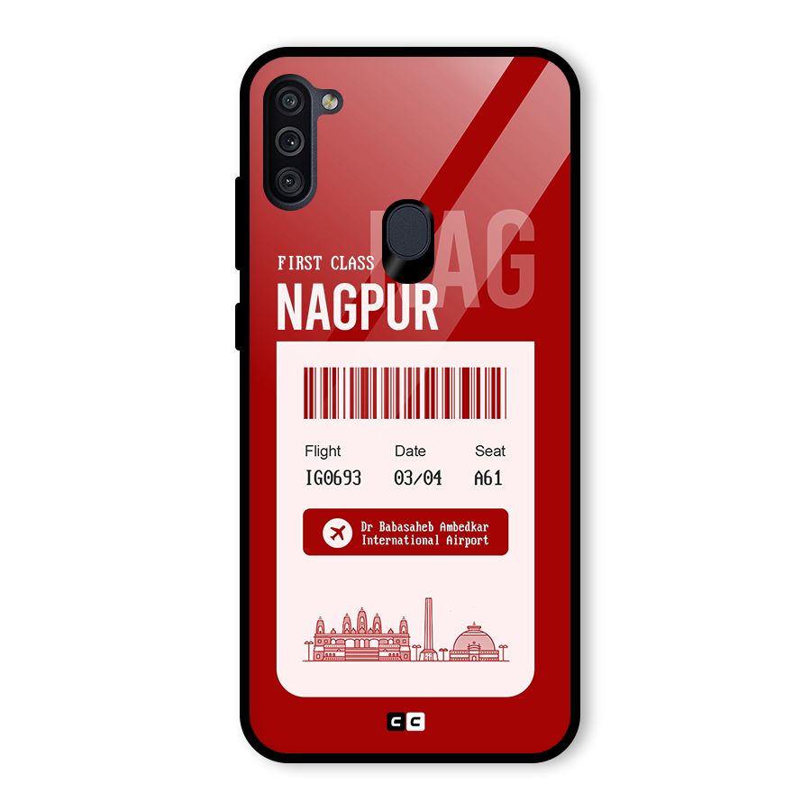 Nagpur Boarding Pass Glass Back Case for Galaxy M11