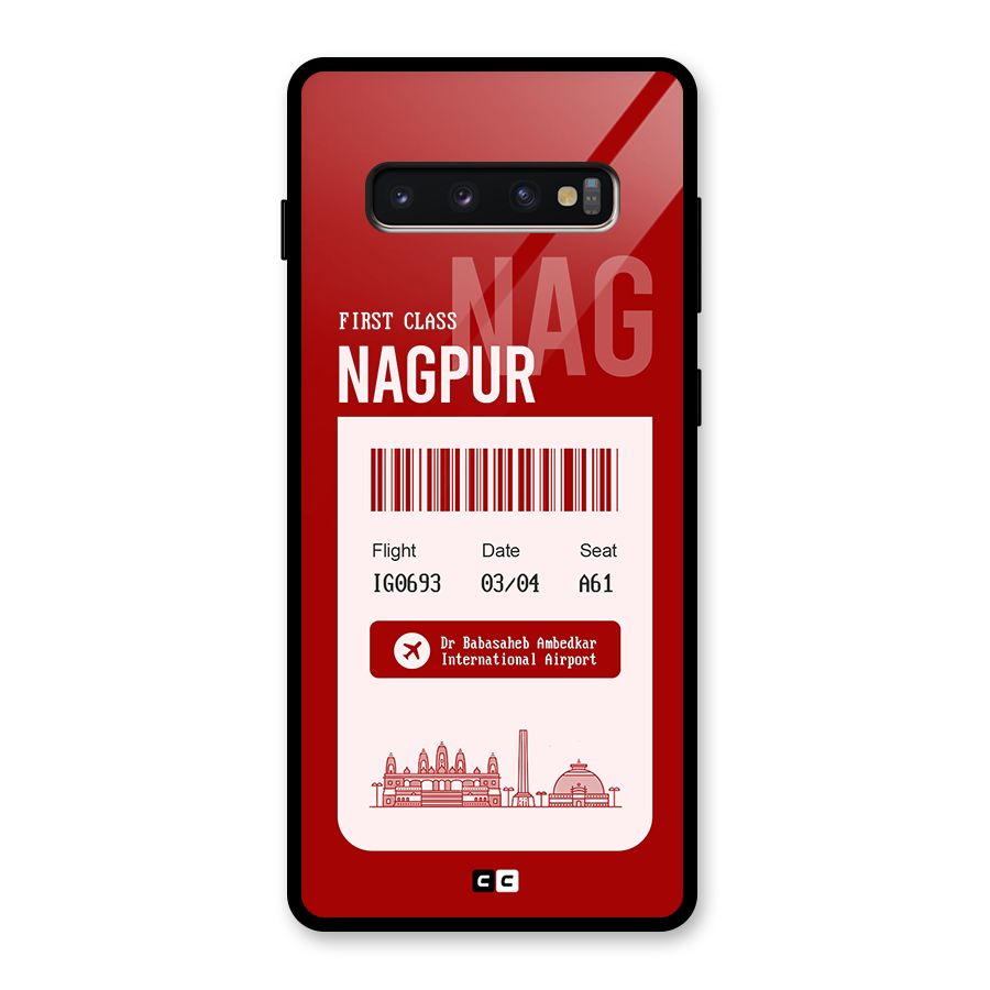 Nagpur Boarding Pass Glass Back Case for Galaxy S10 Plus
