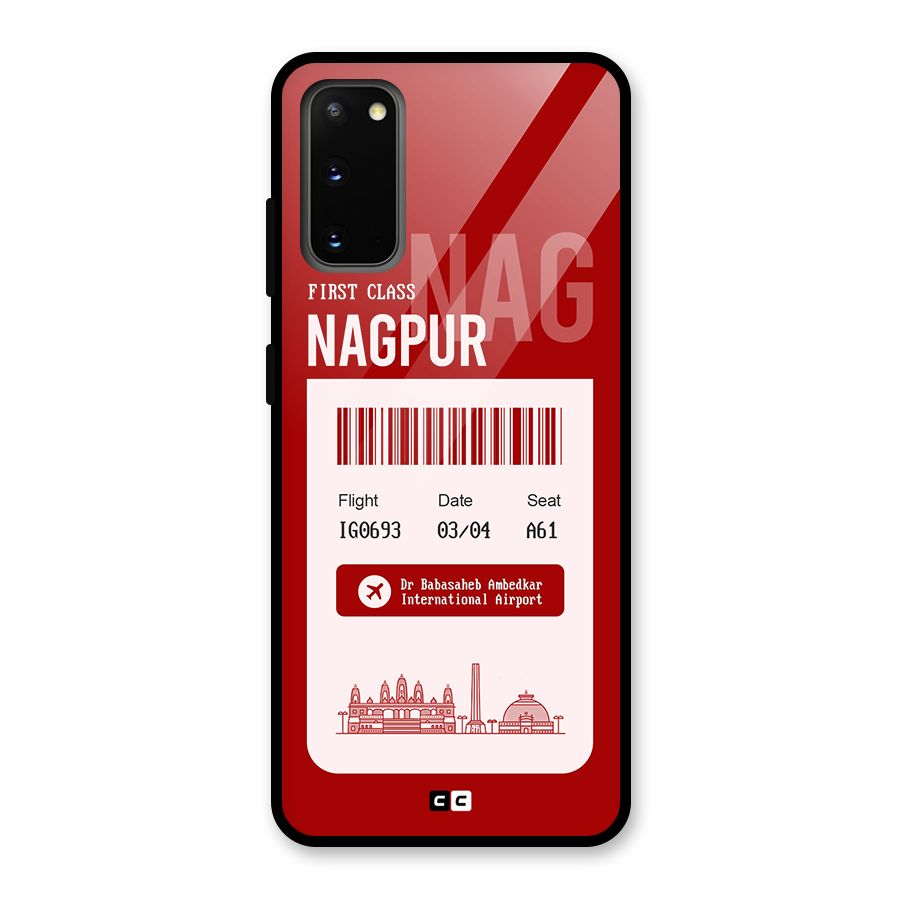 Nagpur Boarding Pass Glass Back Case for Galaxy S20