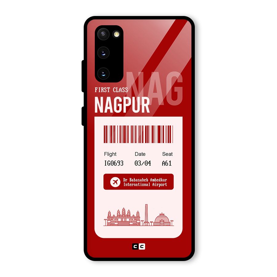 Nagpur Boarding Pass Glass Back Case for Galaxy S20 FE 5G
