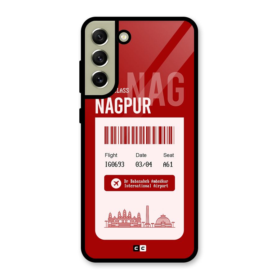 Nagpur Boarding Pass Glass Back Case for Galaxy S21 FE 5G