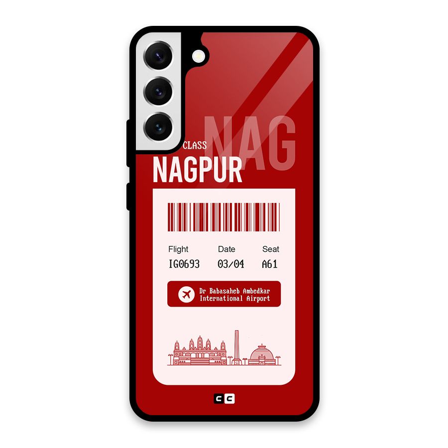 Nagpur Boarding Pass Glass Back Case for Galaxy S22 Plus 5G