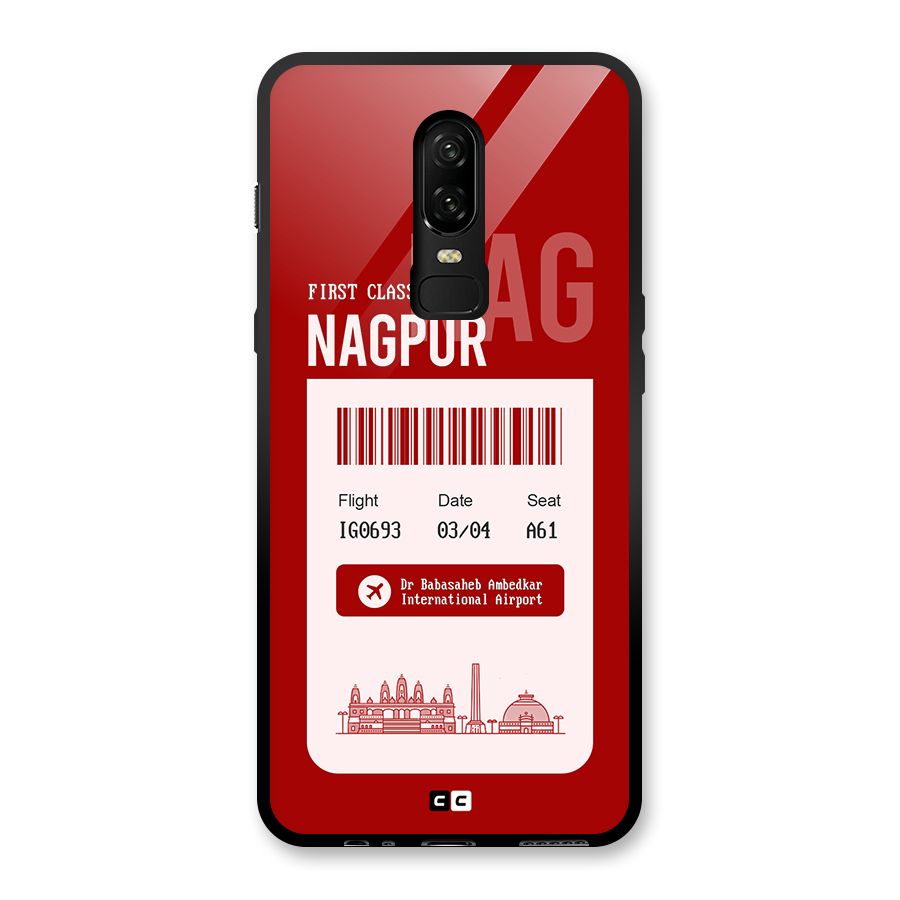 Nagpur Boarding Pass Glass Back Case for OnePlus 6