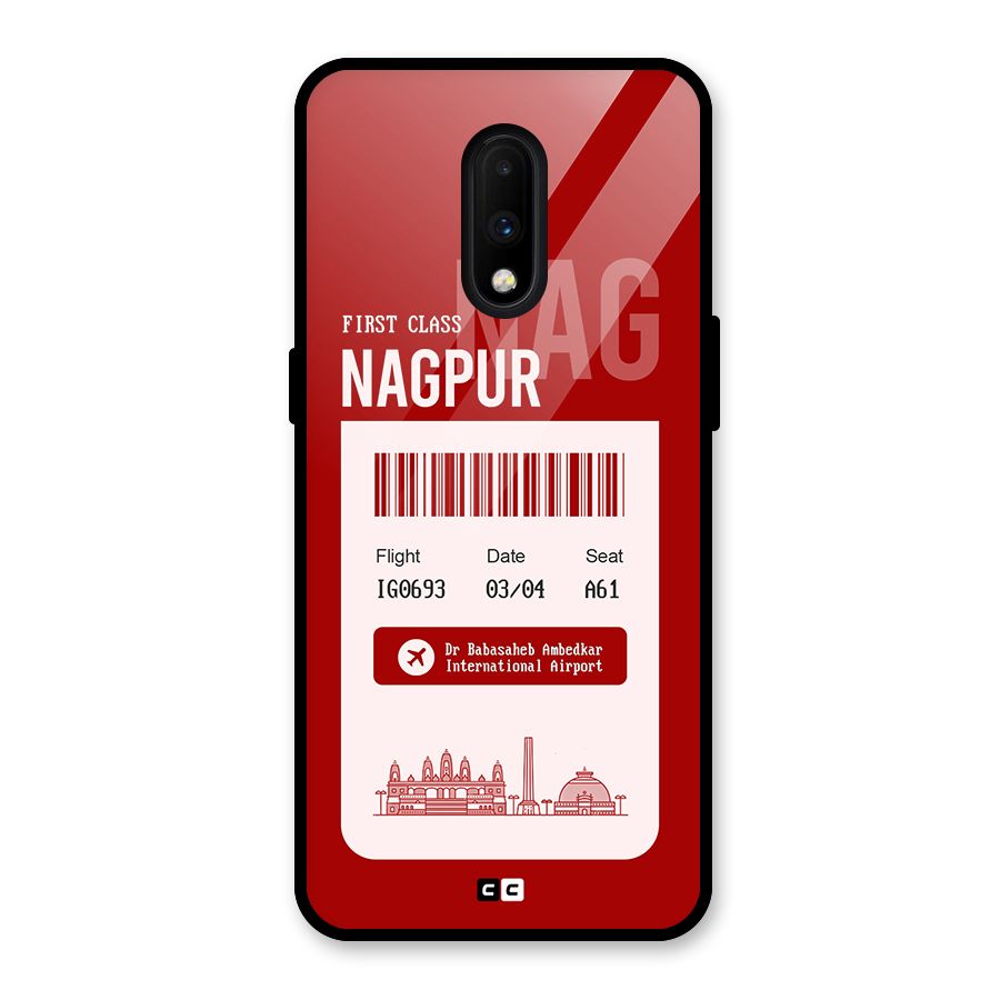 Nagpur Boarding Pass Glass Back Case for OnePlus 7