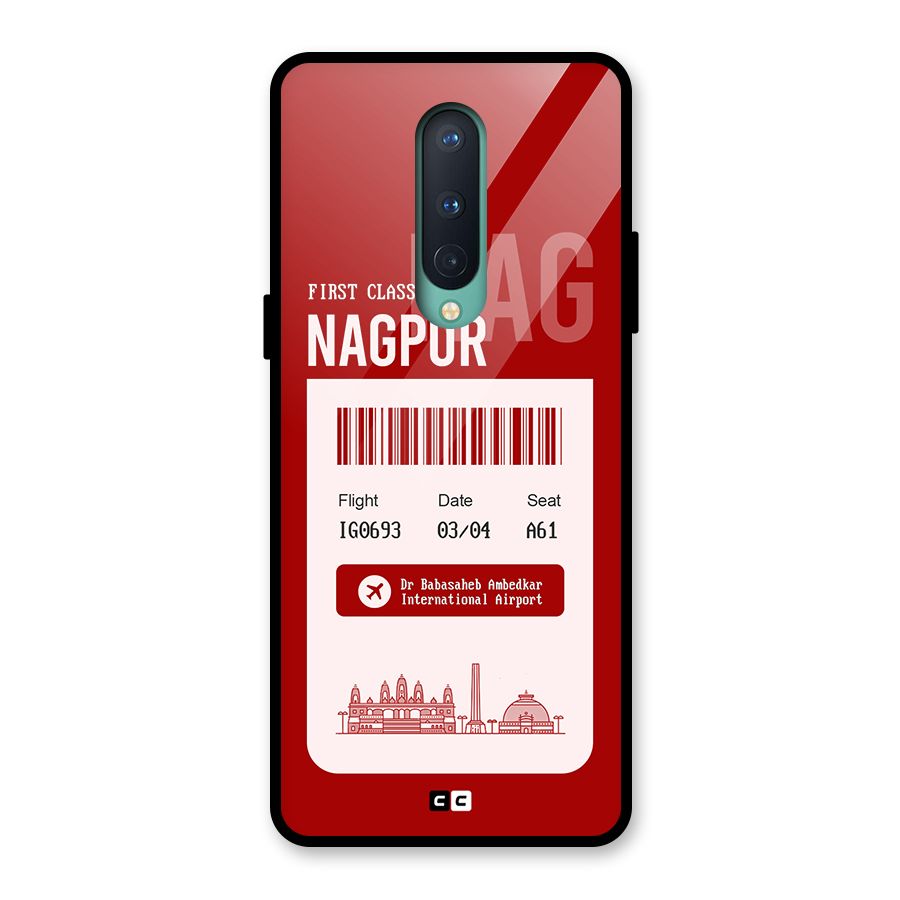 Nagpur Boarding Pass Glass Back Case for OnePlus 8