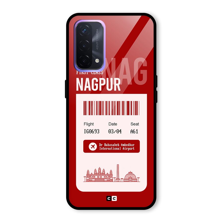 Nagpur Boarding Pass Glass Back Case for Oppo A74 5G