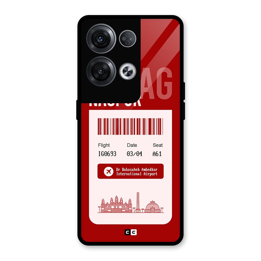 Nagpur Boarding Pass Glass Back Case for Oppo Reno8 Pro 5G