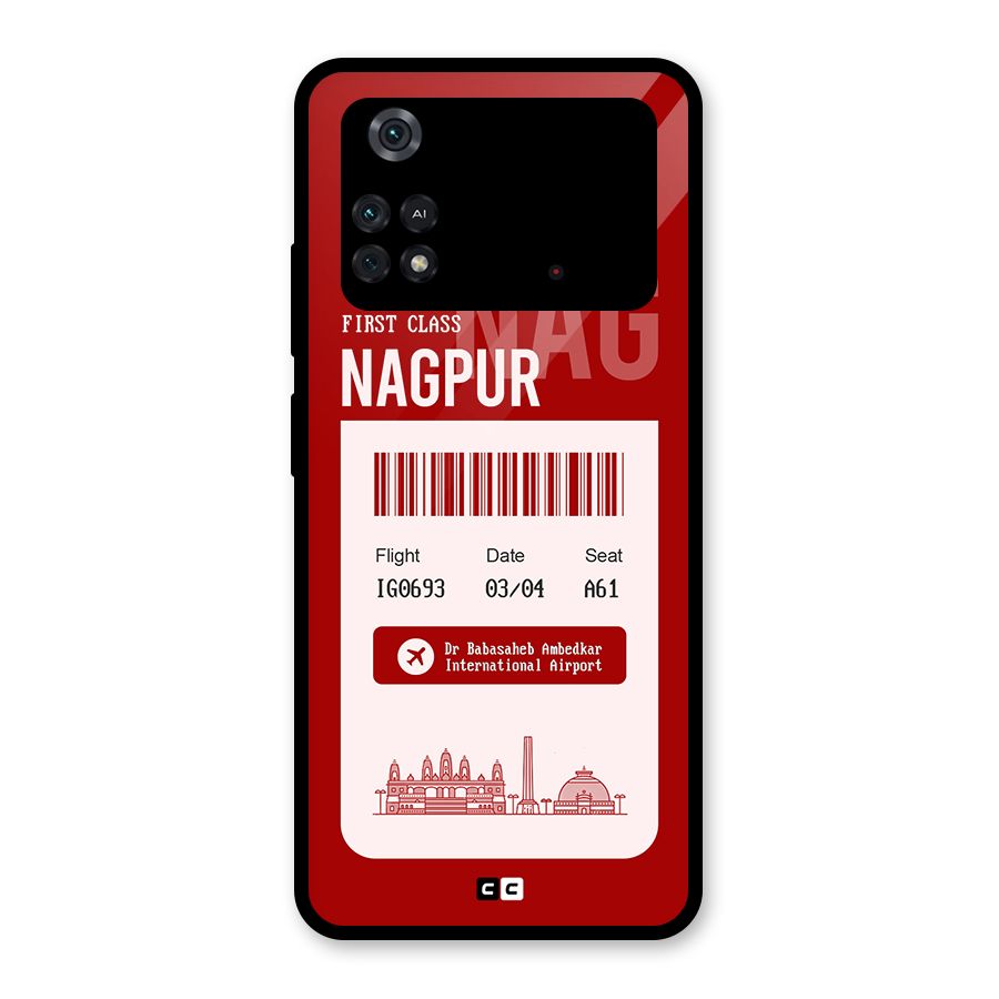 Nagpur Boarding Pass Glass Back Case for Poco M4 Pro 4G