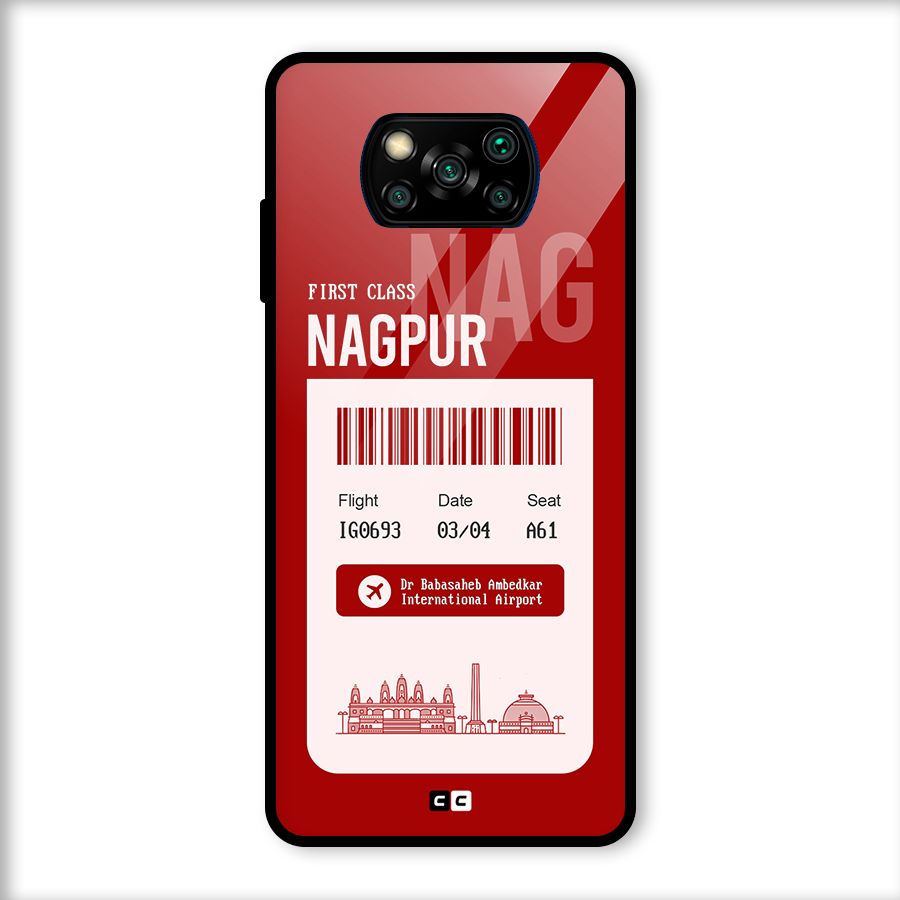 Nagpur Boarding Pass Glass Back Case for Poco X3