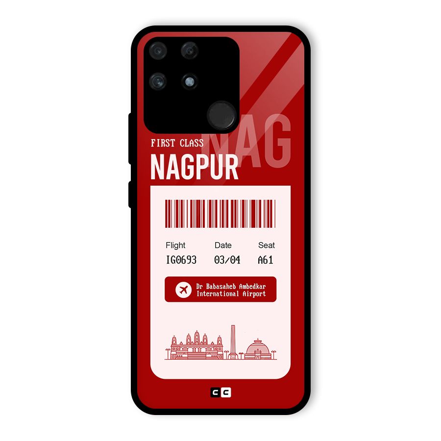 Nagpur Boarding Pass Glass Back Case for Realme Narzo 50A