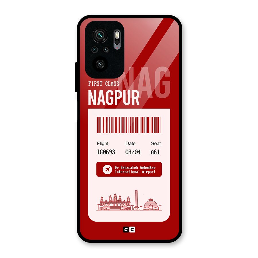 Nagpur Boarding Pass Glass Back Case for Redmi Note 10S