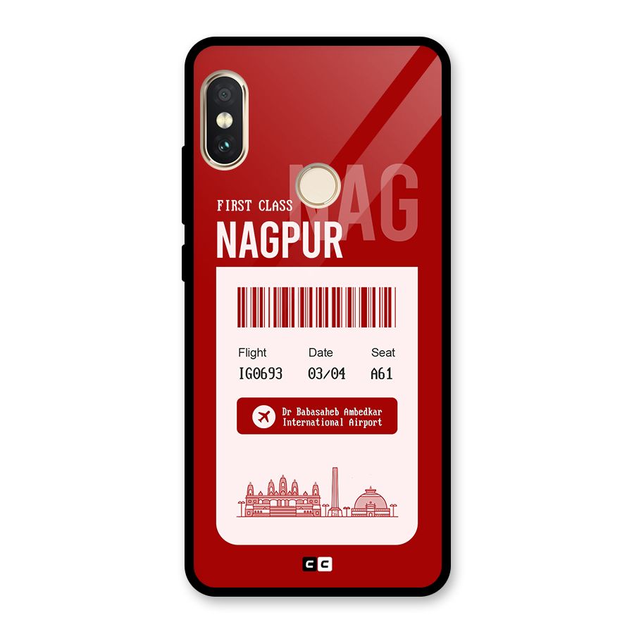 Nagpur Boarding Pass Glass Back Case for Redmi Note 5 Pro