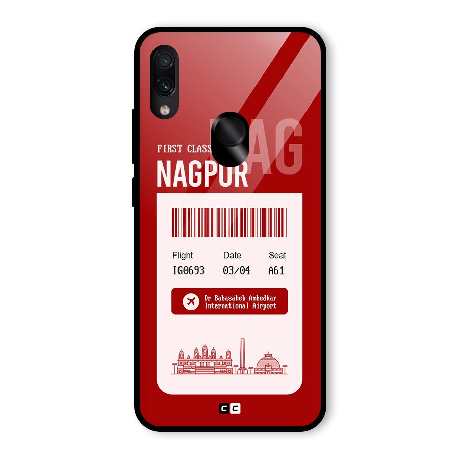 Nagpur Boarding Pass Glass Back Case for Redmi Note 7 Pro