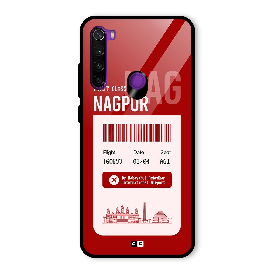 Nagpur Boarding Pass Glass Back Case for Redmi Note 8