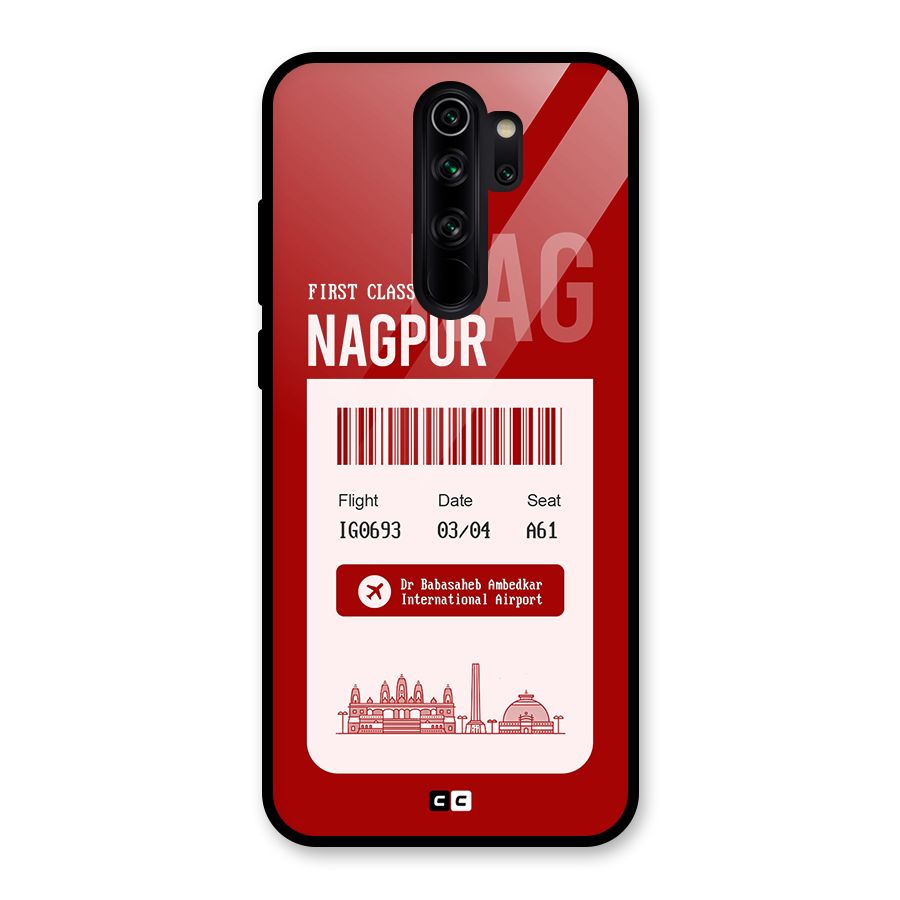 Nagpur Boarding Pass Glass Back Case for Redmi Note 8 Pro