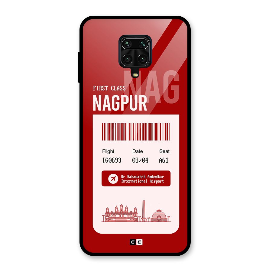 Nagpur Boarding Pass Glass Back Case for Redmi Note 9 Pro