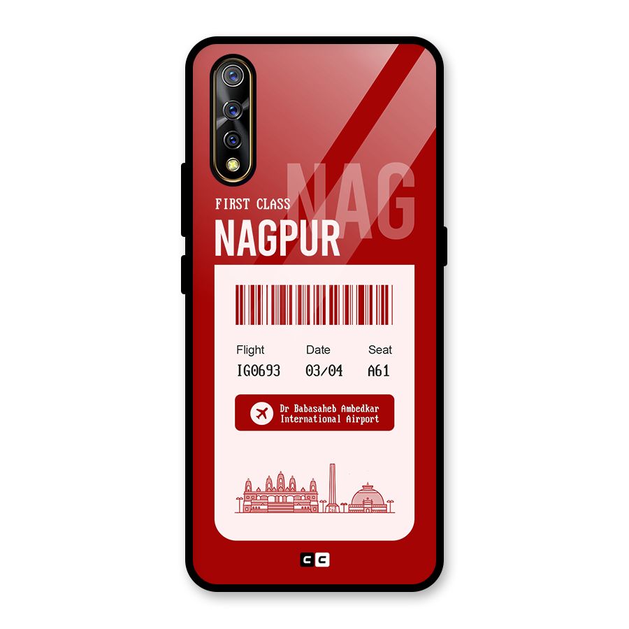 Nagpur Boarding Pass Glass Back Case for Vivo S1