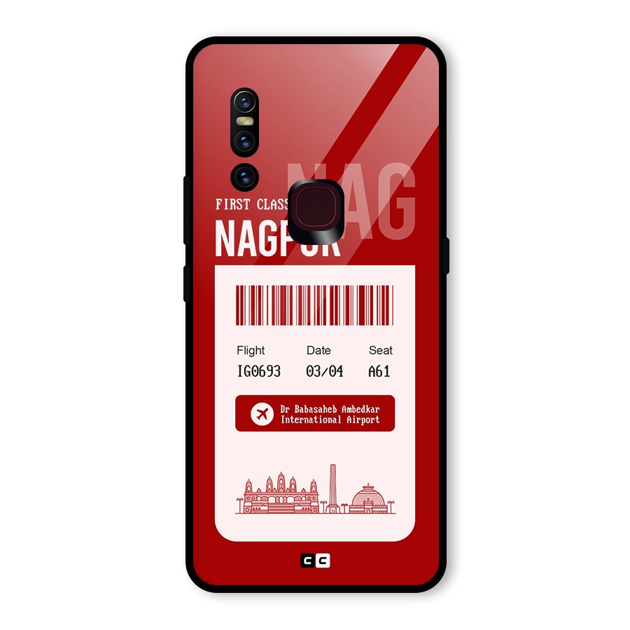Nagpur Boarding Pass Glass Back Case for Vivo V15