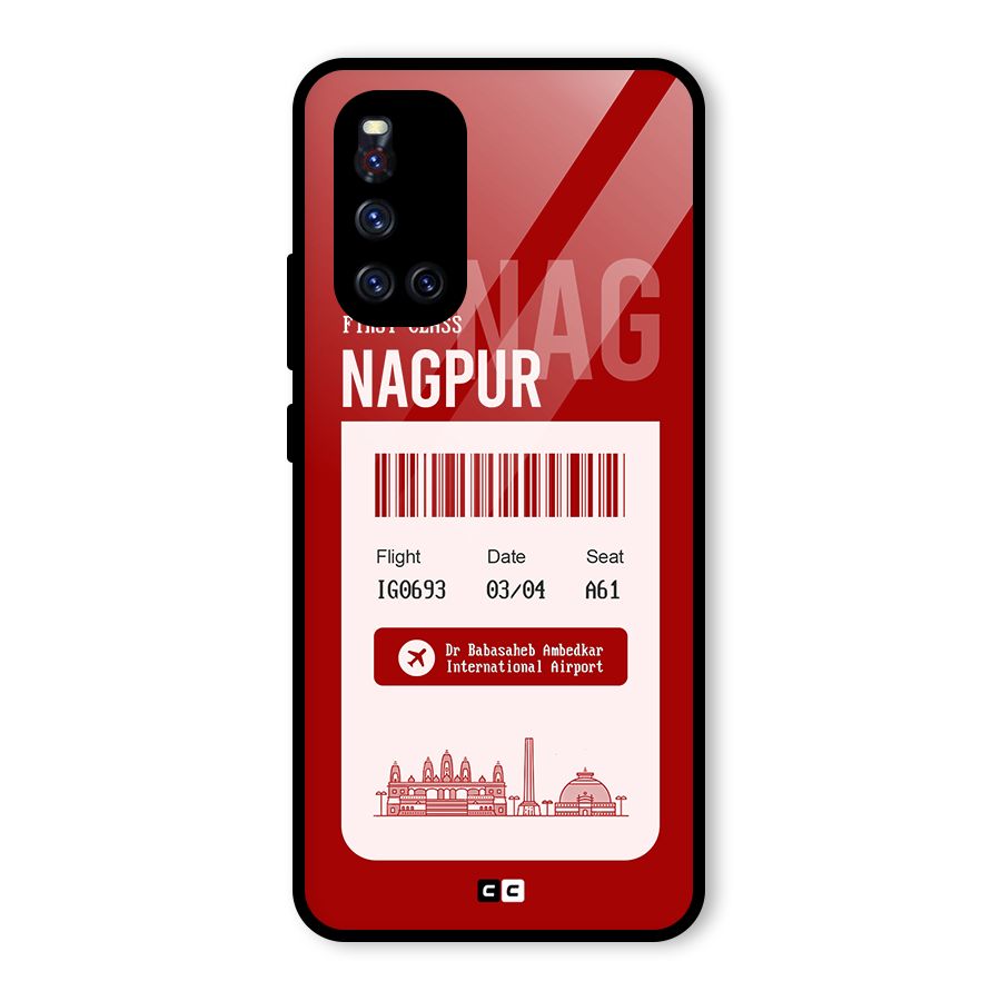 Nagpur Boarding Pass Glass Back Case for Vivo V19