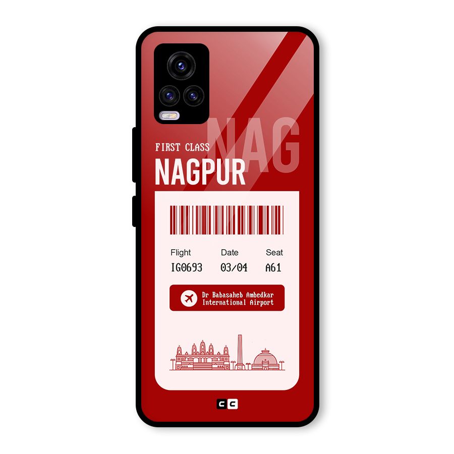 Nagpur Boarding Pass Glass Back Case for Vivo V20