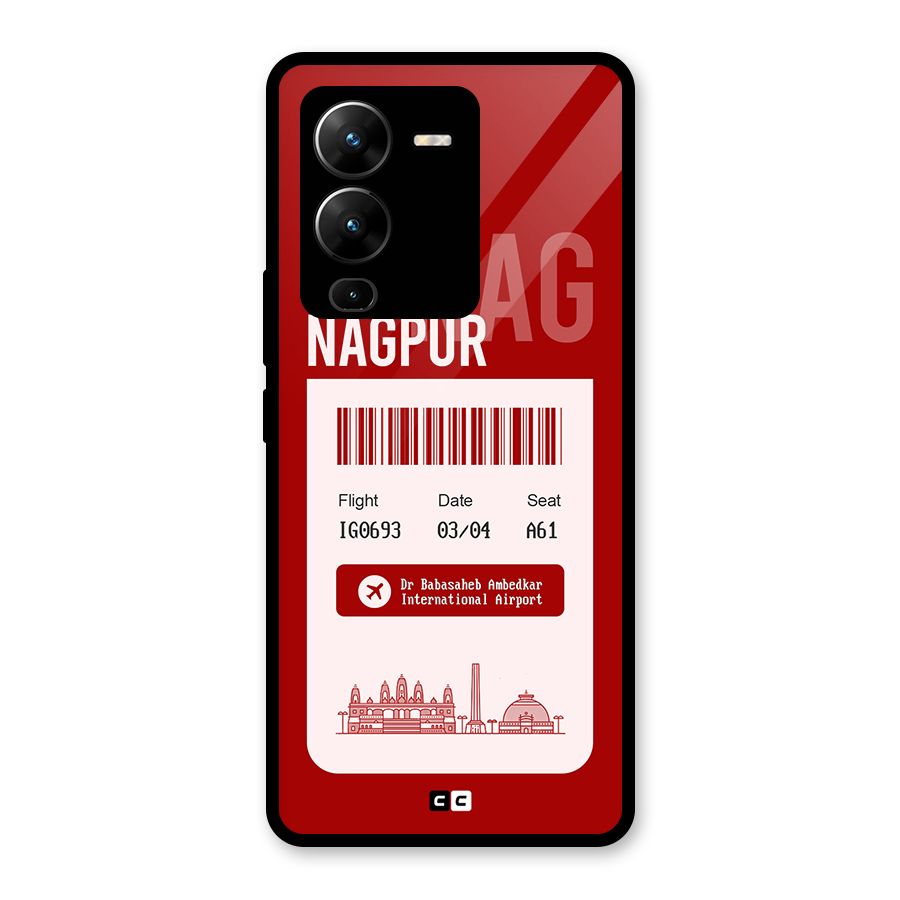 Nagpur Boarding Pass Glass Back Case for Vivo V25 Pro