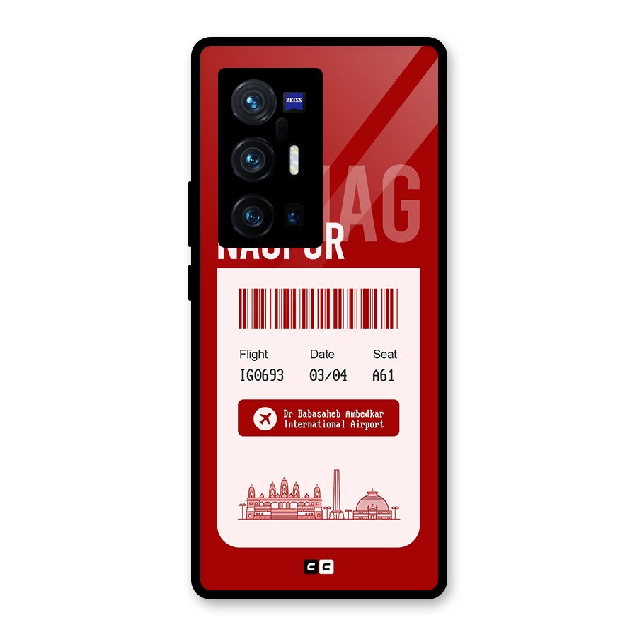 Nagpur Boarding Pass Glass Back Case for Vivo X70 Pro Plus