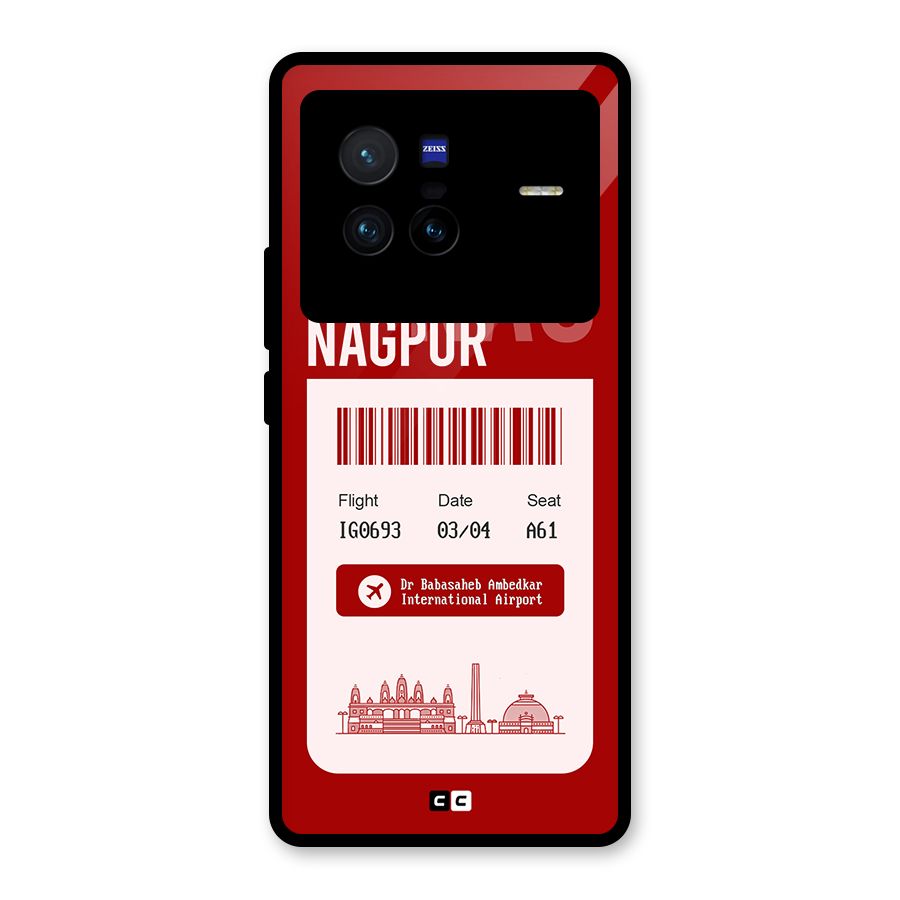 Nagpur Boarding Pass Glass Back Case for Vivo X80