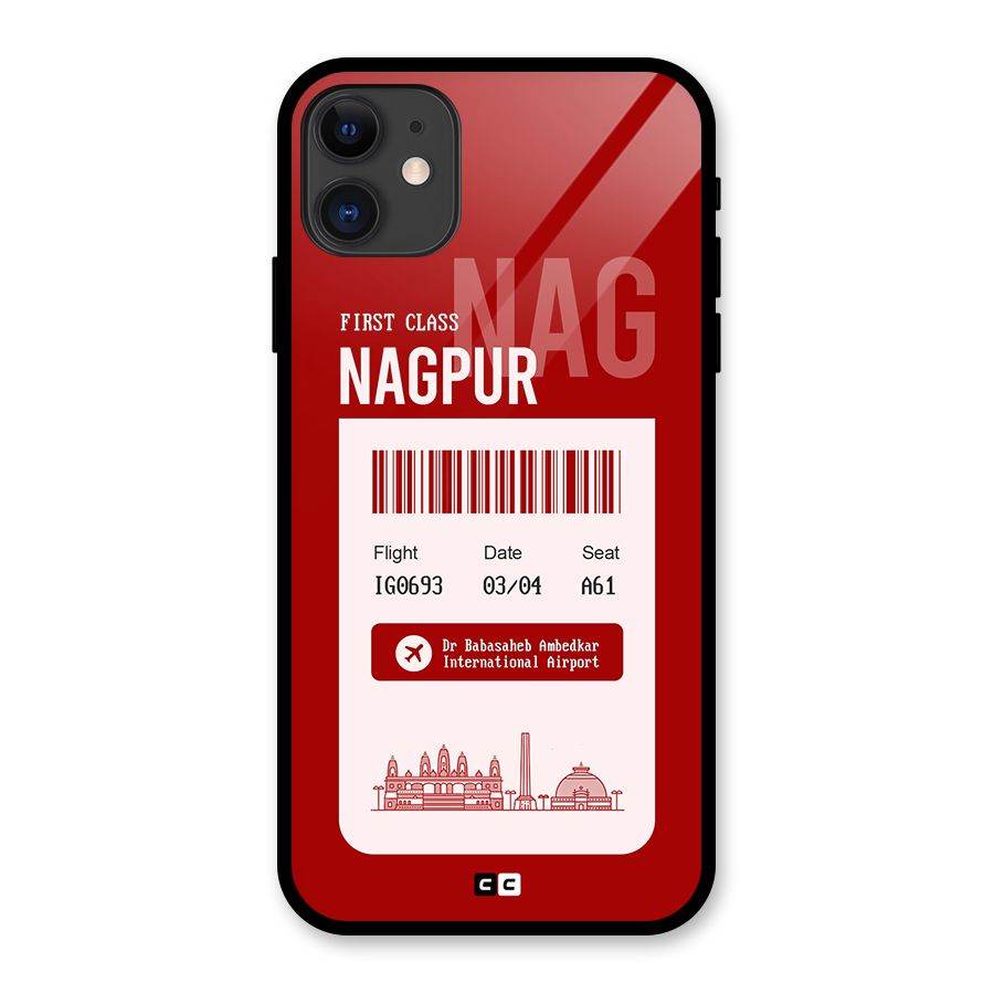 Nagpur Boarding Pass Glass Back Case for iPhone 11