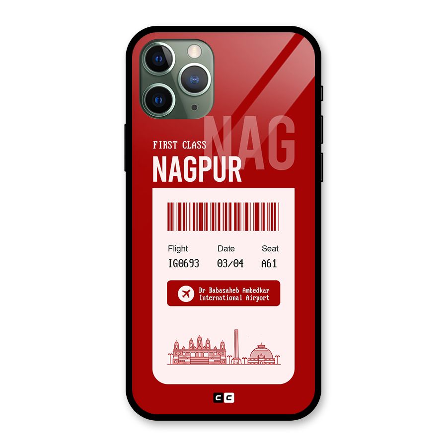 Nagpur Boarding Pass Glass Back Case for iPhone 11 Pro