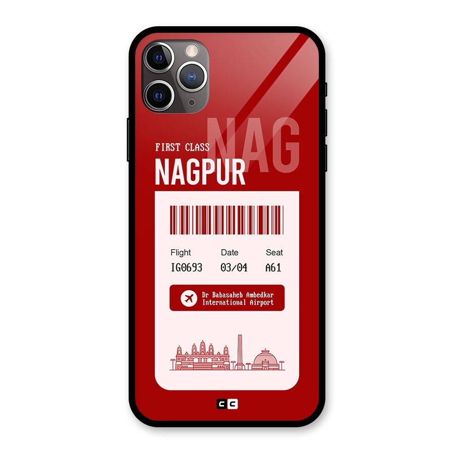 Nagpur Boarding Pass Glass Back Case for iPhone 11 Pro Max