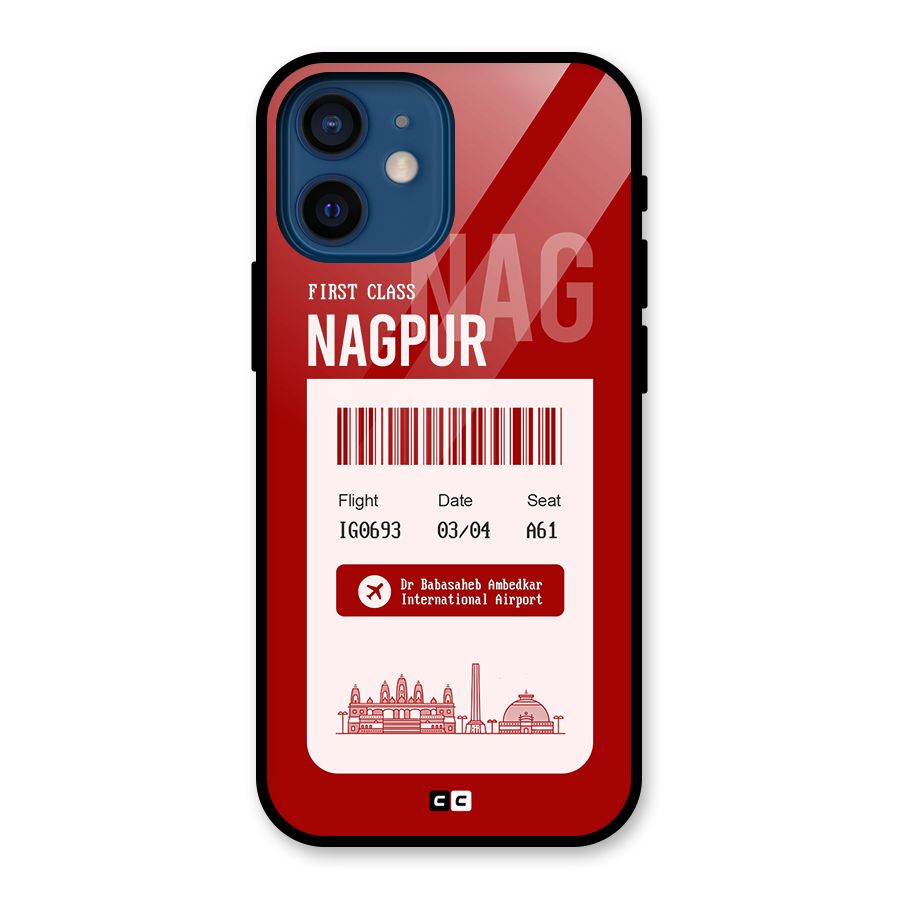 Nagpur Boarding Pass Glass Back Case for iPhone 12 Mini